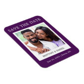 インスタントカメラスタイル写真Save The Date Purple マグネット (右側)