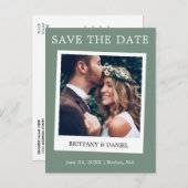 インスタントカメラ写真Sage Greenの日付を保存 ポストカード (正面/裏面)