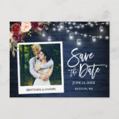 インスタントカメラ ブルーウッド フラワージャー Save The Date ポストカード (正面)