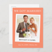 インスタントカメ結婚ラ写真の発表サンゴ ポストカード (正面/裏面)