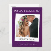 インスタントカメ結婚ラ写真の発表紫 ポストカード (正面/裏面)