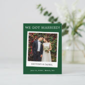 インスタントカメ結婚ラ写真の発表（緑） ポストカード (スタンド正面)
