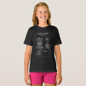 インスタントコーヒーの設計図イラスト Tシャツ (正面フル)