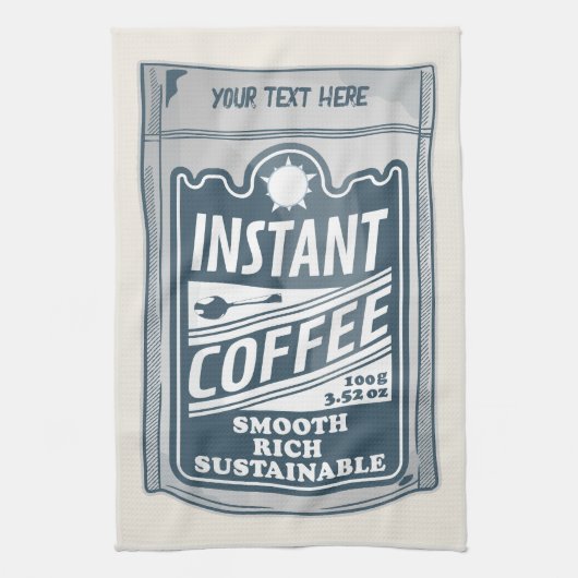 インスタントコーヒーアーポップ・アートのトイラストレーション キッチンタオル (縦)