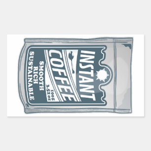 インスタントコーヒーアーポップ・アートのトイラストレーション 長方形シール