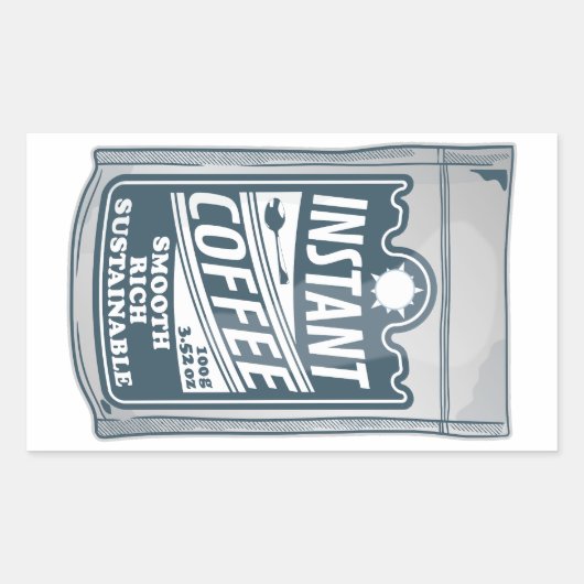 インスタントコーヒーアーポップ・アートのトイラストレーション 長方形シール (正面)