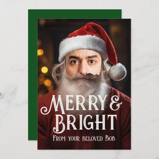 インスタントサンタ！おもしろい顔を載せるだけ。 シーズンカード (正面/裏面)