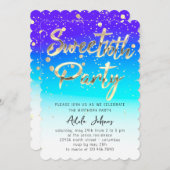 インスタントダウンロードバースデーパーティー金ゴールドOceanic 招待状 (正面/裏面)