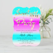 インスタントダウンロードバースデーパーティー金ゴールドOceanic Invite 招待状 (スタンド正面)