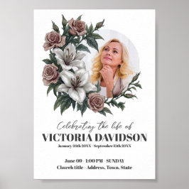 インスタントダウンロードフラワーフレーム葬儀場 ポスター