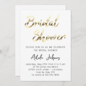 インスタントダウンロードブライダルシャワースクリプトホワイト 招待状 (正面/裏面)