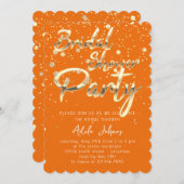 インスタントダウンロードブライダルシャワーパーティーオレンジ色金ゴールド 招待状 (正面/裏面)
