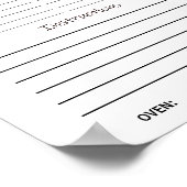 インスタントダウンロードレシピシートまたは ポスター (角)