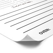 インスタントダウンロードレシピシートまたは ポスター (角)