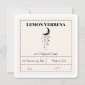 インスタントダウンロード三日月の星キャンドルラベル 招待状 (正面)