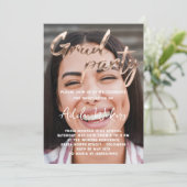 インスタントダウンロード卒業パーティーの卒業写真 招待状 (スタンド正面)