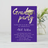 インスタントダウンロード卒業パーティー金ゴールドカップ海軍 招待状 (スタンド正面)