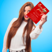 インスタントダウンロード卒業パーティー金ゴールドカップ赤 招待状