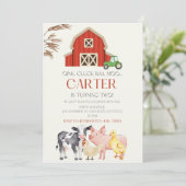 インスタントダウンロード納屋周囲の庭誕生日招待状 招待状 (スタンド正面)