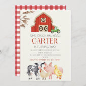 インスタントダウンロード納屋周囲の庭誕生日招待状 招待状 (正面/裏面)