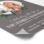 インスタントダウンロード花枠葬儀メディア ポスター (角)