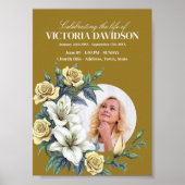 インスタントダウンロード花枠葬儀メディア ポスター (正面)