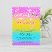 インスタントダウンロード誕生日パーティー金ゴールドピンキー 招待状 (スタンド正面)