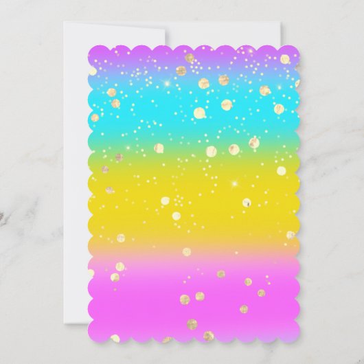 インスタントダウンロード誕生日パーティー金ゴールドピンク 招待状 (裏面)