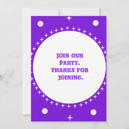 インスタントダウンロード誕生日招待状。パーソナライズ。 招待状 (裏面)