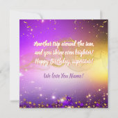 インスタントダウンロード誕生日紫金ゴールドフォトカード (裏面)