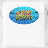 インスタントダウンロード 楕円形シール (バッグ)