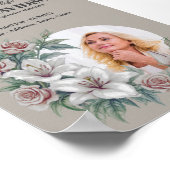 インスタントダウンロード 花のフレーム お葬式 メディア ポスター (角)