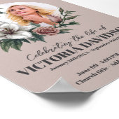 インスタントダウンロード 花のフレーム 葬儀 メディア ポスター (角)