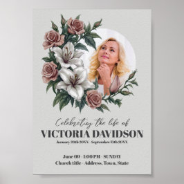 インスタントダウンロード 花のフレーム 葬儀 メディア ポスター