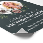 インスタントダウンロード 花のフレーム 葬儀 メディア ポスター (角)