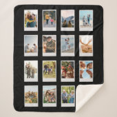 インスタントパーソナライズされたフィルム16フォトコラージュ シェルパブランケット (正面)