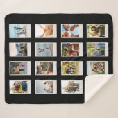 インスタントパーソナライズされたフィルム16フォトコラージュ シェルパブランケット (正面(横))