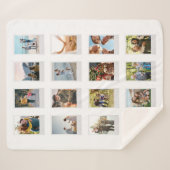 インスタントパーソナライズされたフィルム16フォトコラージュ シェルパブランケット (正面(横))