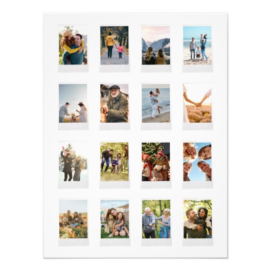 インスタントパーソナライズされたフィルム16フォトコラージュ フォトプリント            (正面)