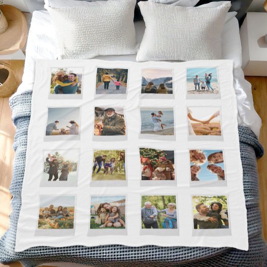 インスタントパーソナライズされたフィルム16フォトコラージュ フリースブランケット