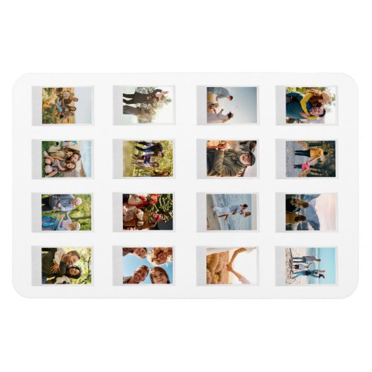 インスタントパーソナライズされたフィルム16フォトコラージュ マグネット (横)