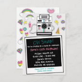 インスタントフィルムカメラ誕生日パーティーの招待 招待状 (正面/裏面)