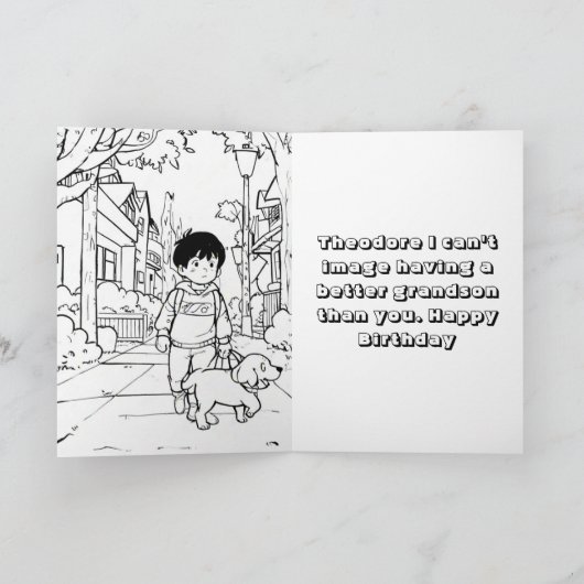 インスタントフォトアニメの子供たちが誕生日を彩る カード (内部)