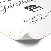 インスタントフォトゲストブックサイン ブラッシュピンク フローラル ポスター (角)