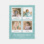 インスタントフォトコラージュ編集可能背景色 フリースブランケット (正面)