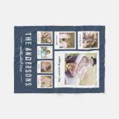 インスタントフォトコラージュ編集可能背景色 フリースブランケット (正面(横))