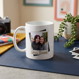 インスタントフォトスタイルのベストフレンドフォトテンプレート コーヒーマグカップ
