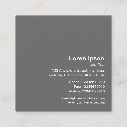 インスタントフォトスタイル – 会社 – Donkey スクエア名刺 (裏面)