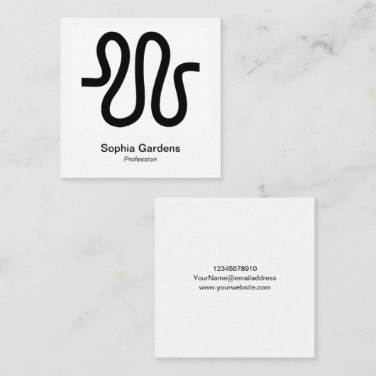 インスタントフォトスタイル – 曲線 スクエア名刺 (正面/裏面)