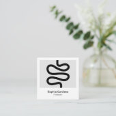 インスタントフォトスタイル – 曲線 スクエア名刺 (スタンド正面)